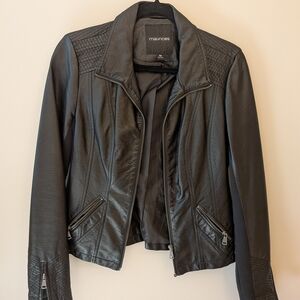 Maurices Quilted Black Leather Jacket